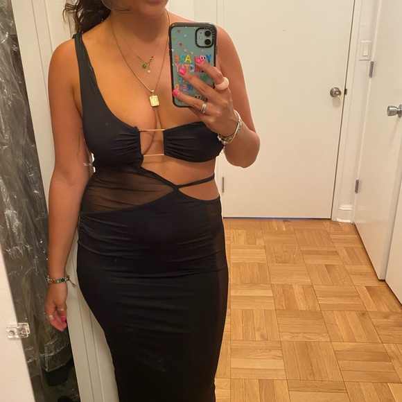 Black mesh tight long dress! - Picture 2 of 3